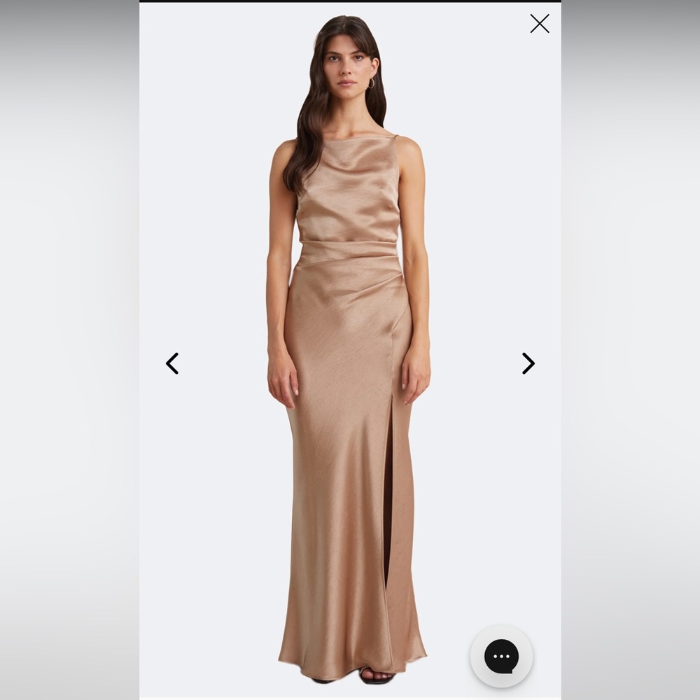 bec + bridge Satin Maxi Dress in Bronze